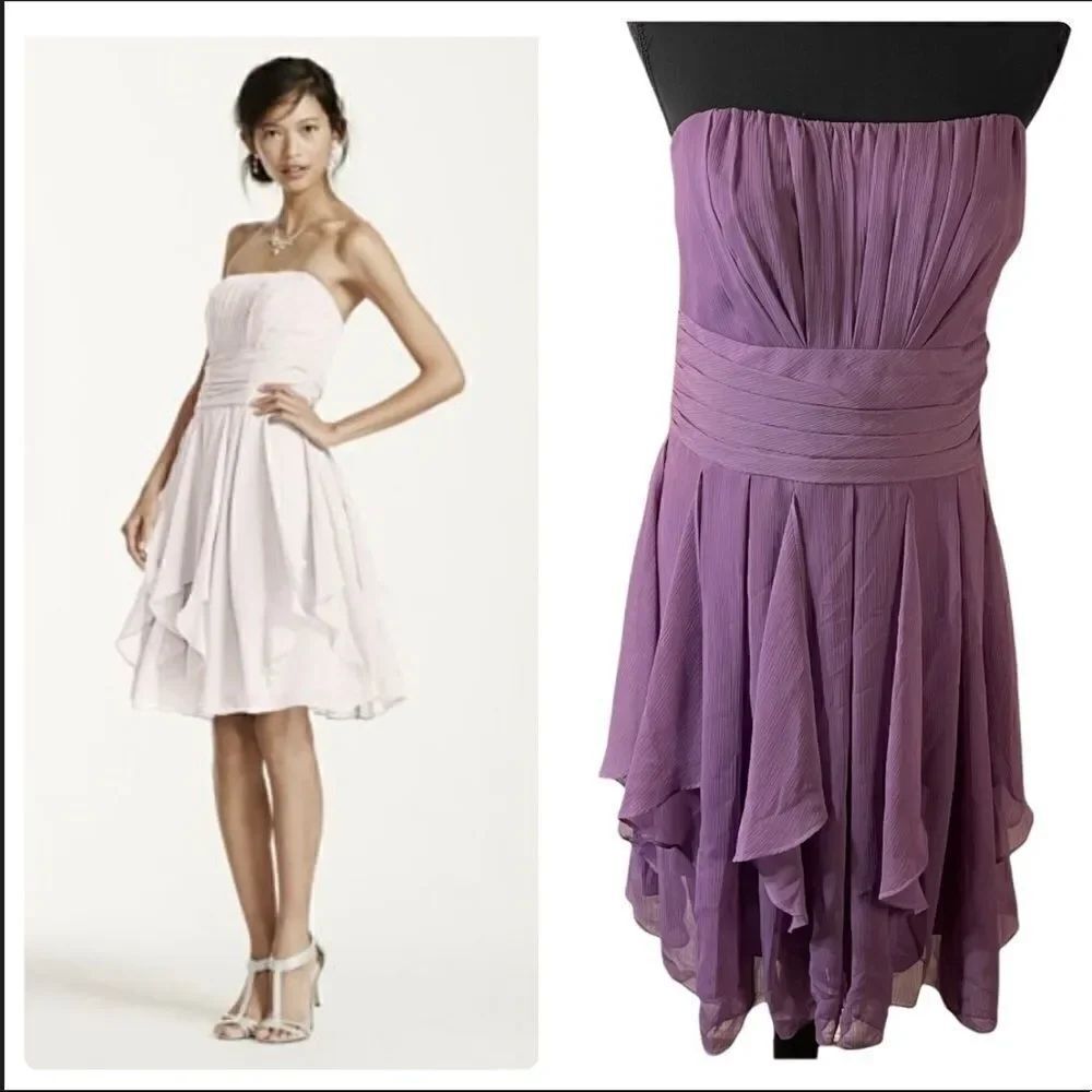 DavidโsโBridalโChiffonย DressโwithโLayeredโSkirtโSizeโ12